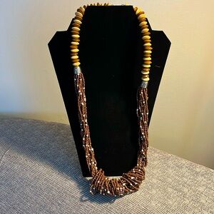 Beaded knotted necklace